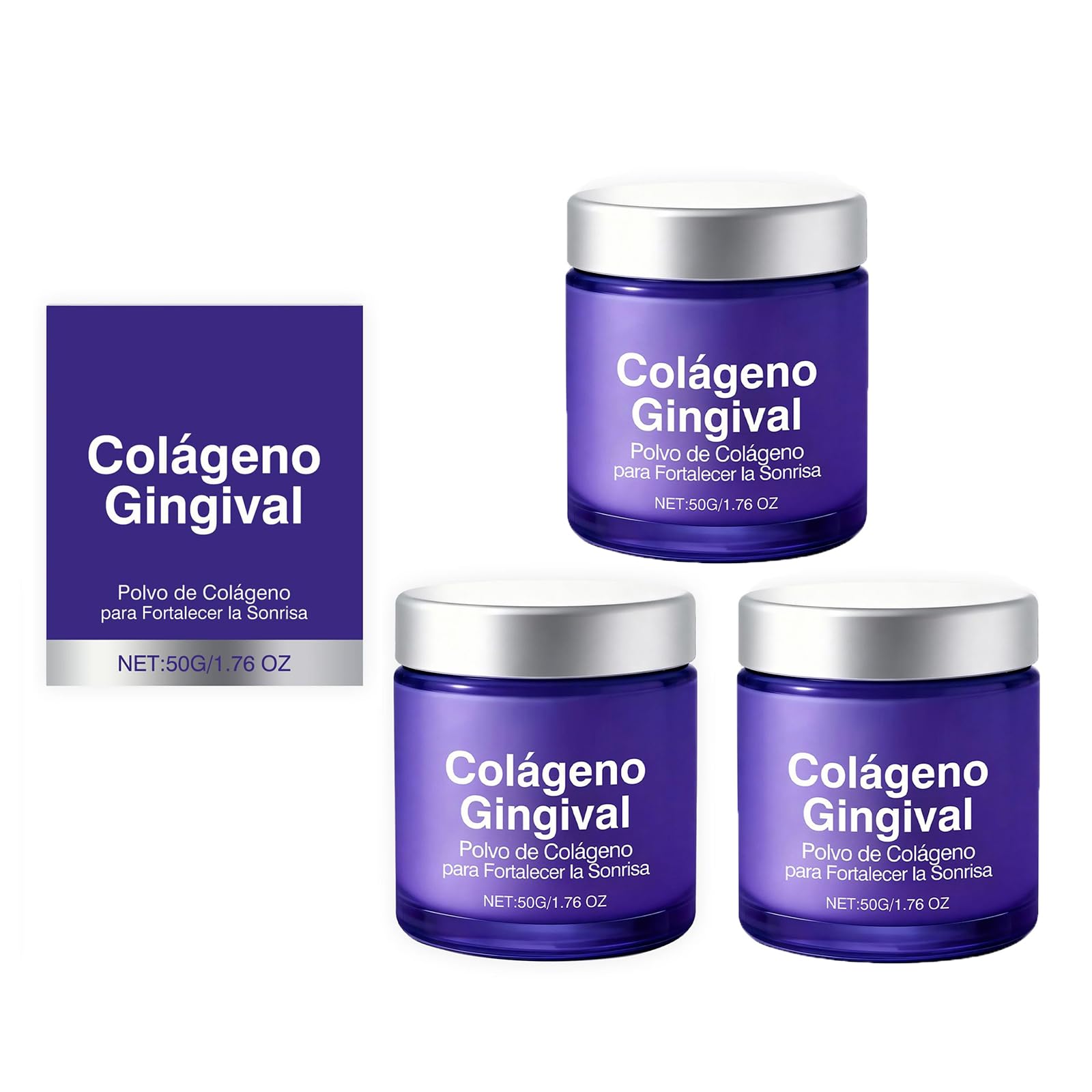 Polvo de colágeno para dientes, 50 g, polvo para el cuidado bucal con colágeno e hidroxiapatita, polvo dental protector de encías y esmalte dental para uso diario (1) — view 11