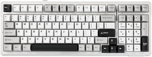EPOMAKER x Aula F99 Clavier Mécanique sans Fil, Gasket Clavier Personnalisé avec échange à Chaud, Rembourrage, Bluetooth, 8000 mAh, NKRO, RVB, pour Jeux/Win/Mac(F99 Grey, Graywood Switch)