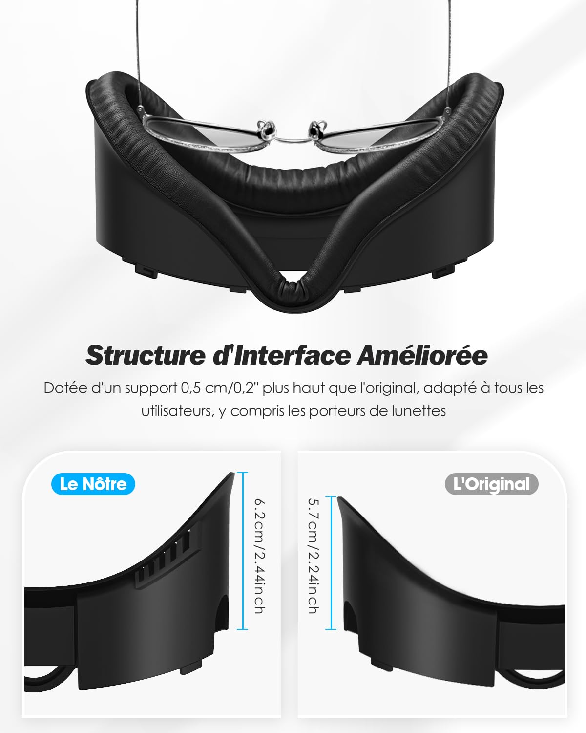 SUPERUS Interface Faciale & Face Cover Pad pour Meta Quest 3 - Accessoires VR Compatible avec Meta/Oculus Quest 3, Coussin en Cuir PU Souple Anti-Fuite de Lumière pour Quest 3