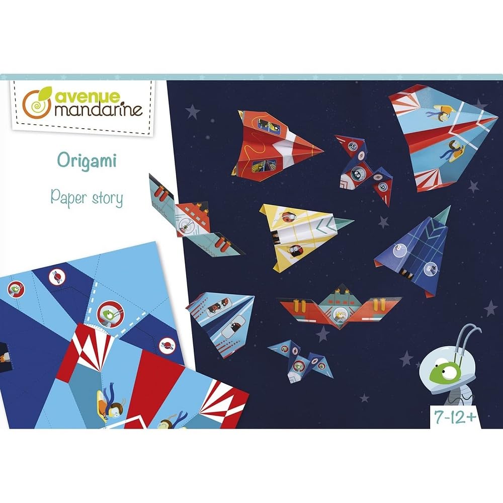 Clairefontaine ES Avenue Mandarine - Caja creativa, Origami Aviones/cohetes, KC126C, multicolor
