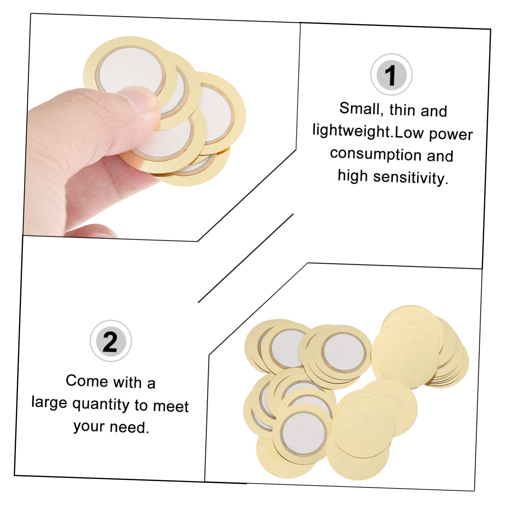 BESTonZON Diaphragm Compact and Lightweight Piezoelectric for Acoustic Pickup Box Mic