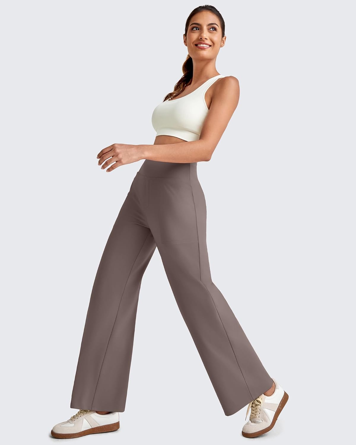 G4Free EverGoing Wide Leg Ankle Pants for Women 7/8 Length Yoga Dress Pants High Waist Stretch with Pockets Casual Work - Image 2