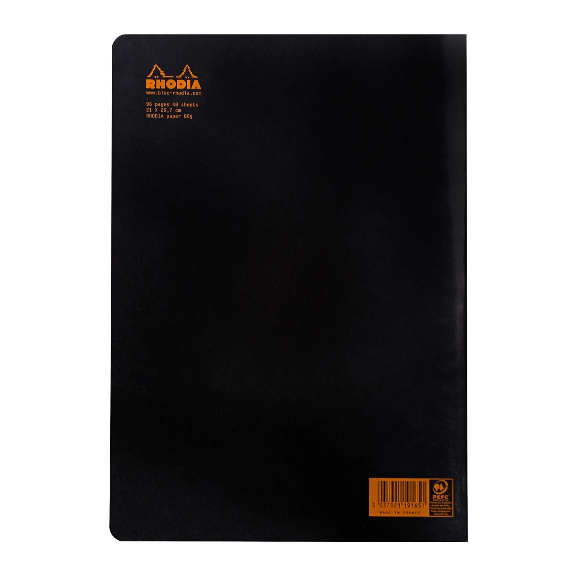 Rhodia 119163C 10 Notizhefte A4 48 Blatt kariert Schwarz