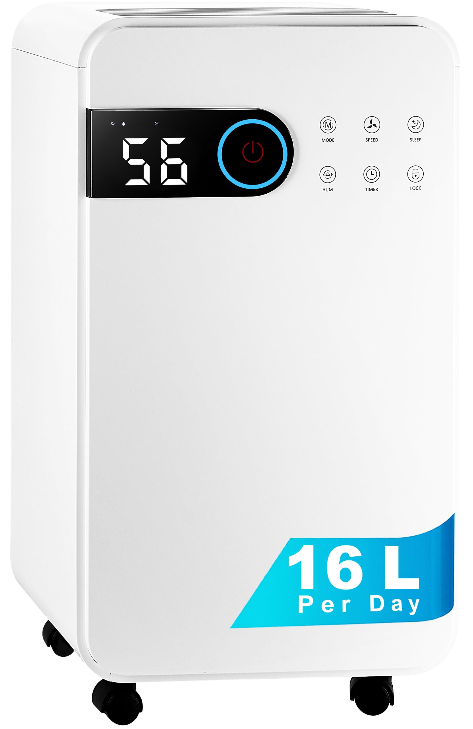 Nyxi Home Dehumidifier 16L per Day, Clothes Drying Function, Continues Drainage, 24 Hours Timer, Removes Condensation, Damp, Moisture and Purifies Air, Ideal for Homes, Offices, Basements, Laundry