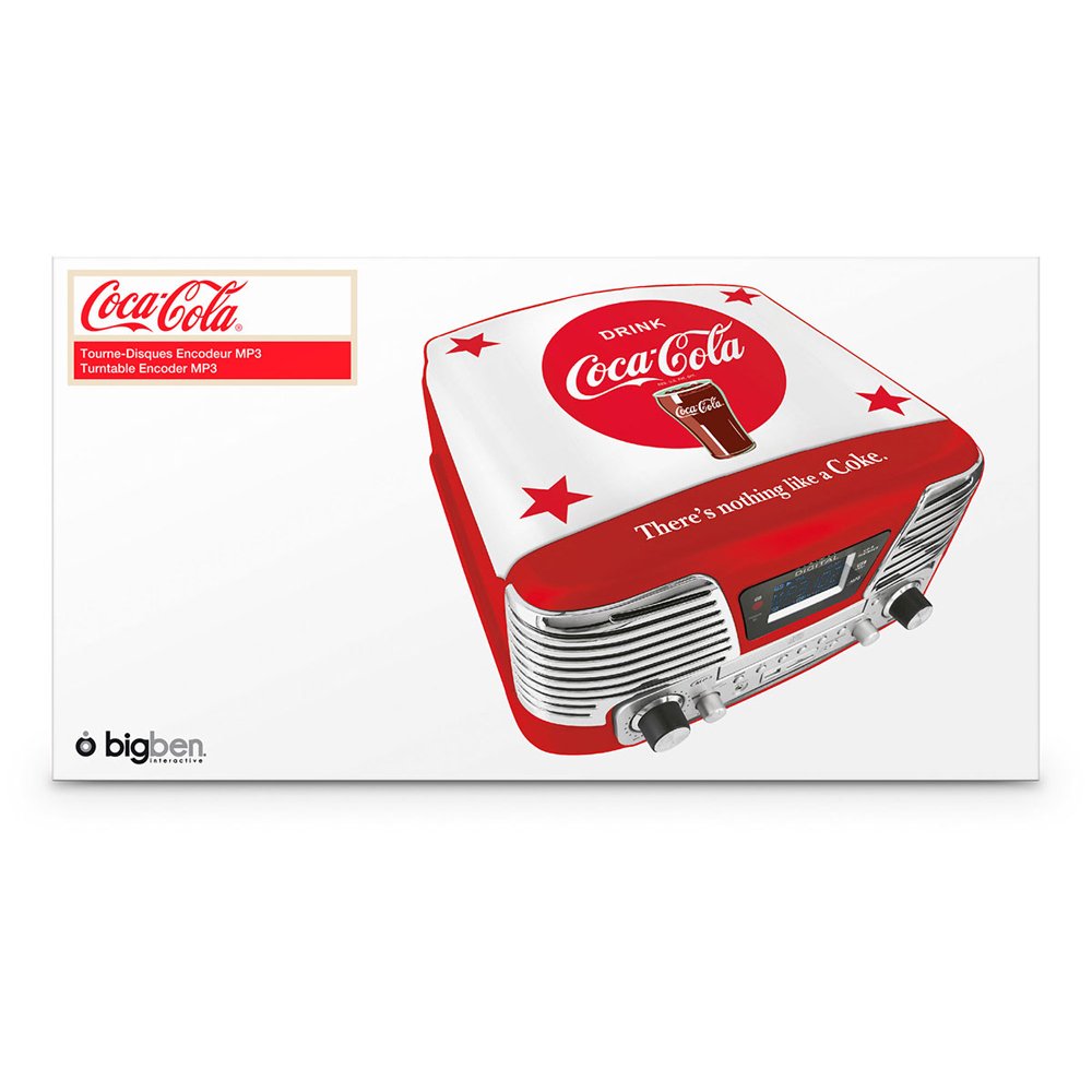 Tourne-disque BigBen TD120 Style Coca-Cola - Encodeur USB Rouge