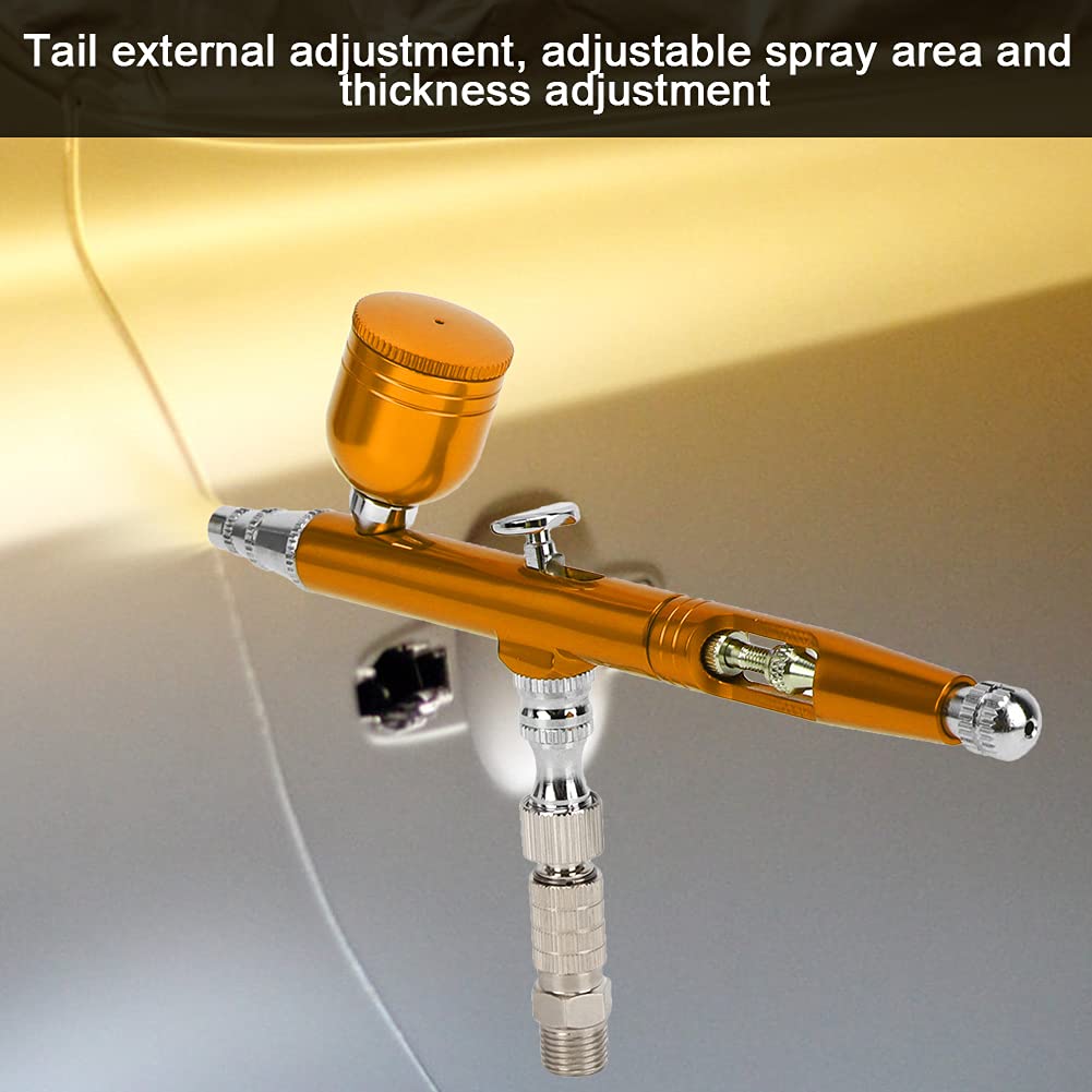 Malerei Airbrush Pistole Set Pneumatische Werkzeug Schwanz Ar130T Pneumatische Spritzpistole Schwanz Externe Einstellung Spritzen Bereich Und Dicke Einstellung Airbrush Sets (Gold)