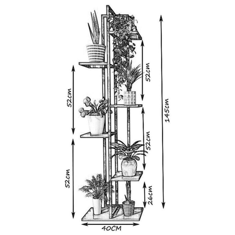 Supporto per Piante, portavasi per Fiori, scaffale per Fiori/portavasi in Legno per Interni/Esterni, Come scaffale portaoggetti per Fiori, Piante, scaffale in Metallo e Ferro per Giardino/pa