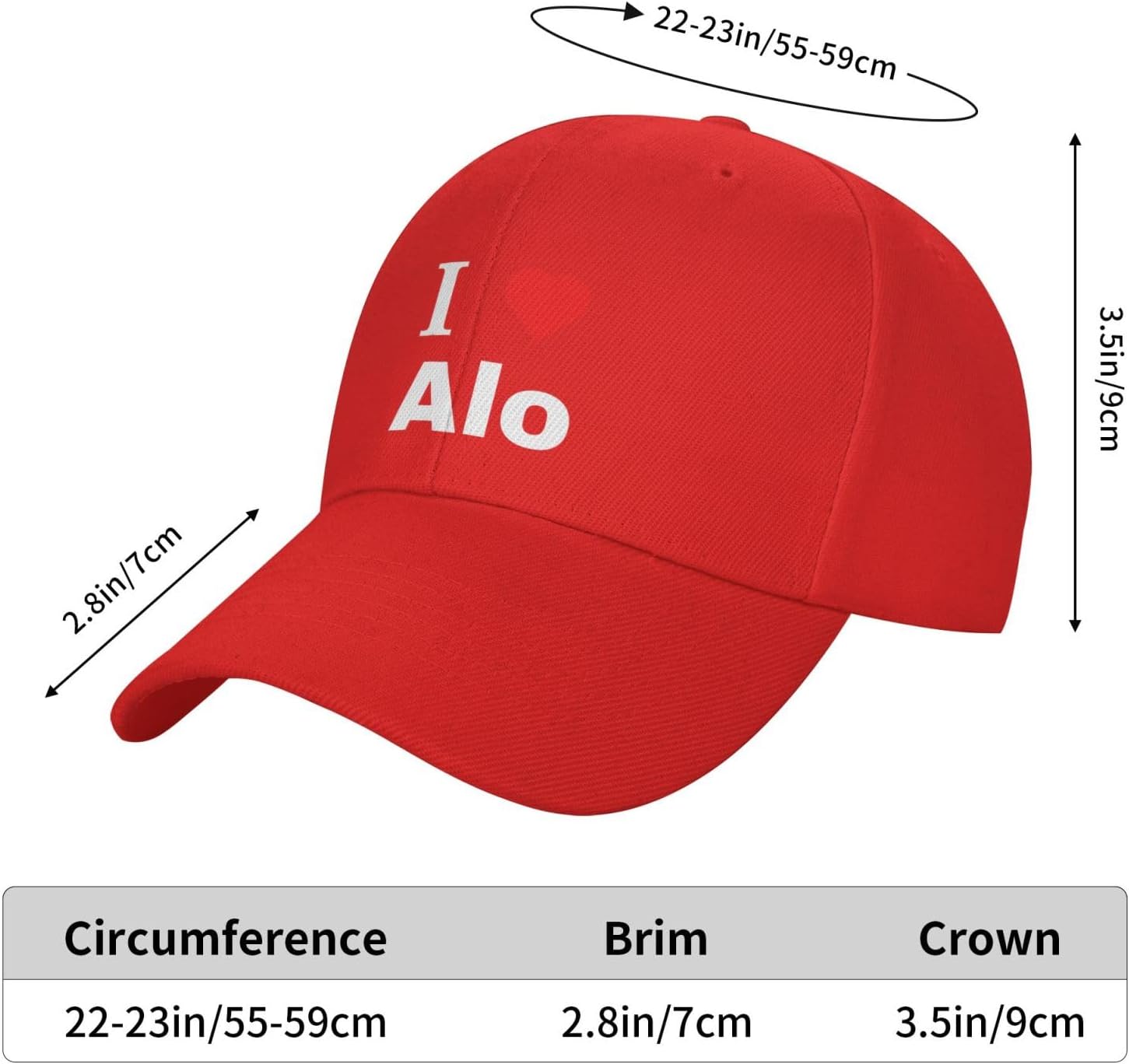 I Love Alo Baseball Cap for Men Women Adjustable Closure Golf Dad Hat - Image 5