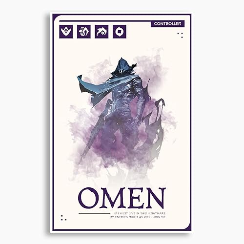 SnooozeWorks Póster de Omen pósteres de juegos sin marco (24 x 36 pulgadas)