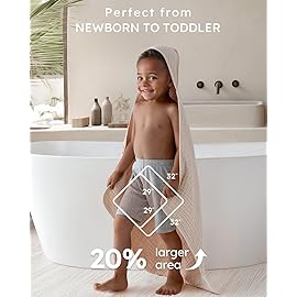 Yoofoss Hooded Baby Towels for Newborn 2 Pack 100% Muslin Organic Cotton Baby Bath Towel with Hood for Babies, Infant, Toddler and Kids, 32x32Inch, Soft and Absorbent Newborn Essential, Beige&Coffee