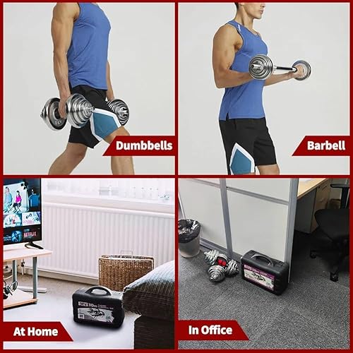 Miniatura 8 de Juego de mancuernas ajustables de 44 libras, 66 libras, 110 libras, pesas profesionales para levantamiento de pesas para entrenamiento corporal,