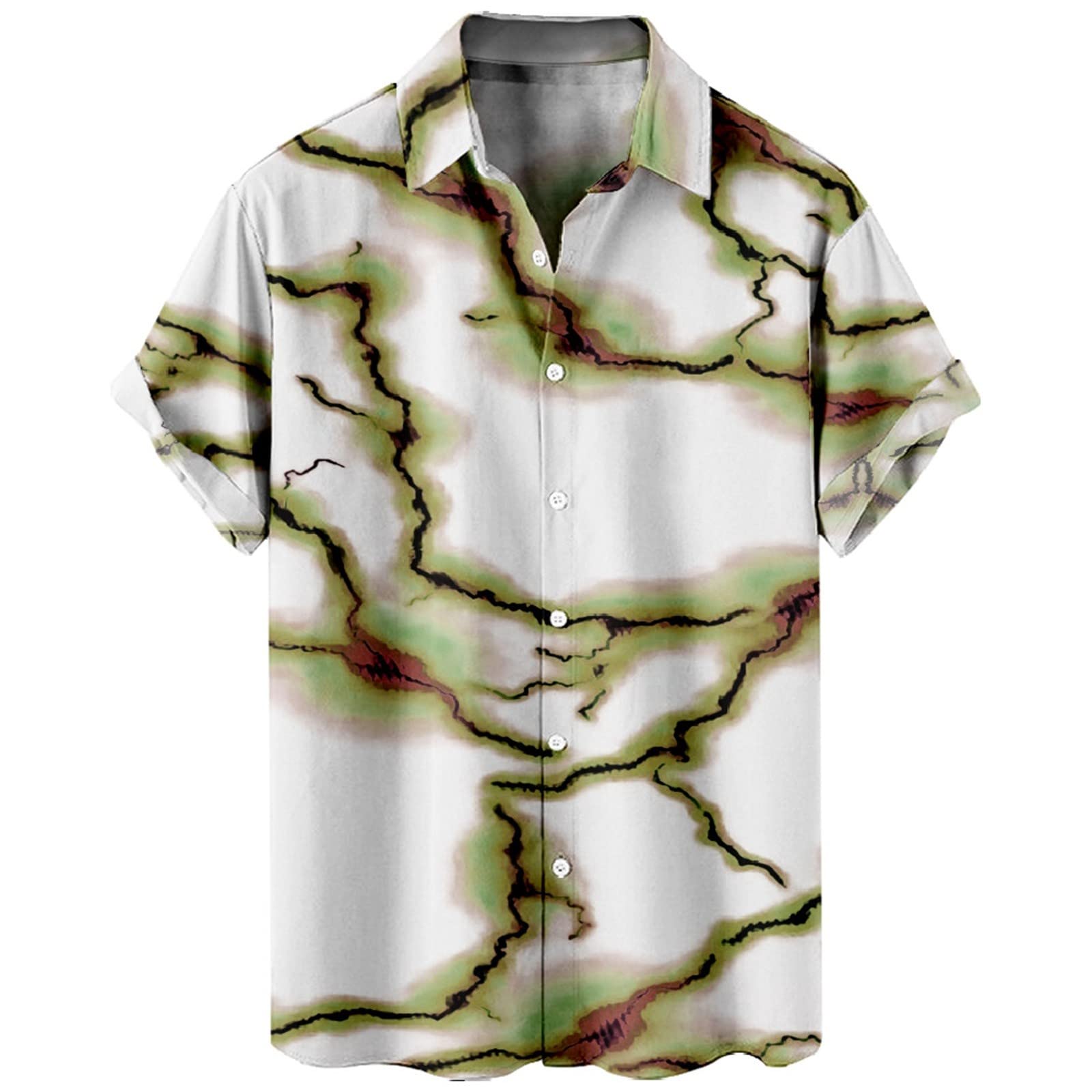 HUTcPNy Camisa Hombre Manga Corta Hawaiana, Hawaiana Estampado Hawaiano Vintage Camisa Estampada Verano Botón Informal Playa Camisa Manga Corta