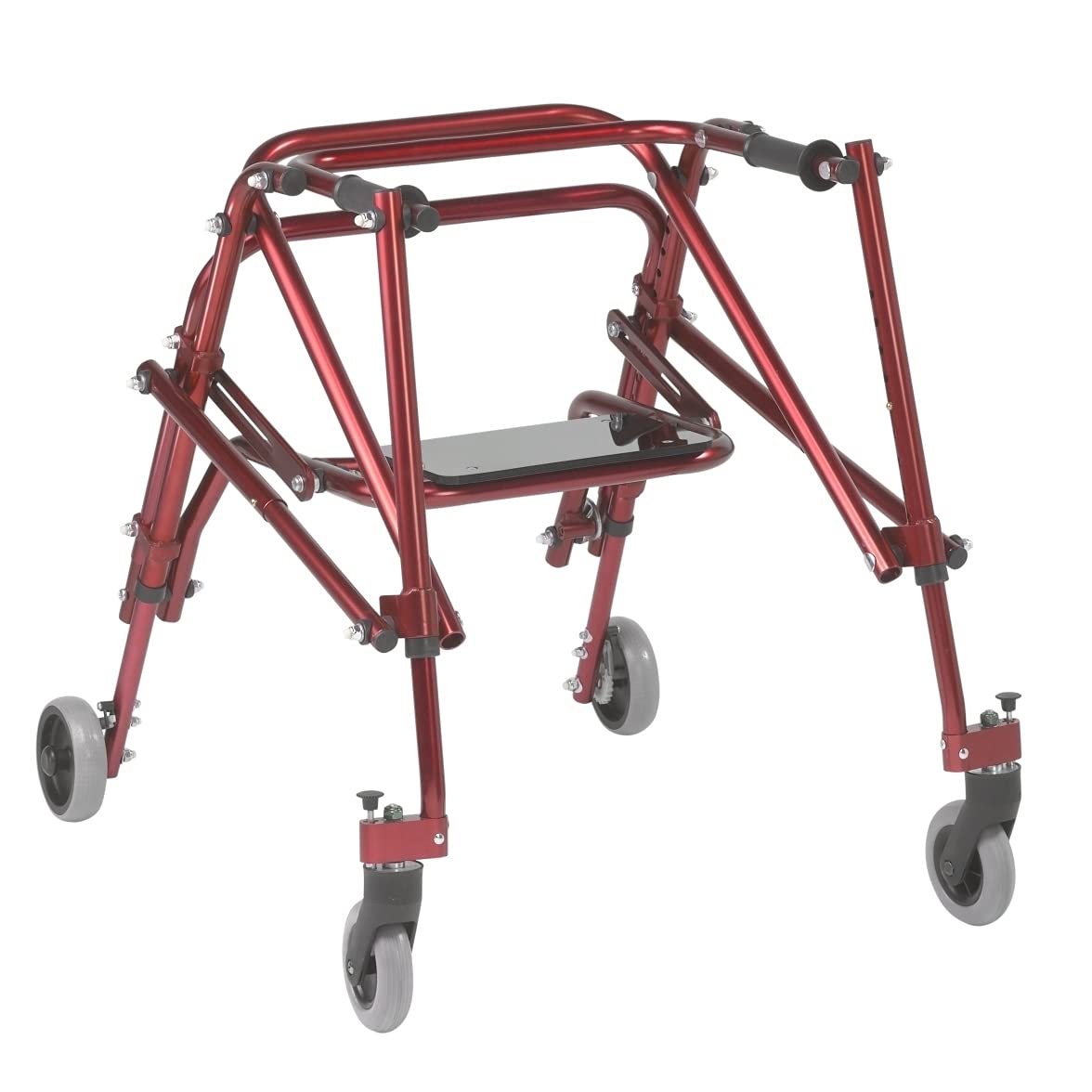 Inspired by Drive Nimbo 2G Lightweight Posterior Walker with Seat, Castle Red, Medium