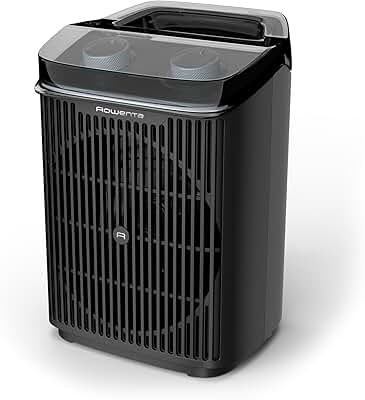 Rowenta Intense Comfort Aqua, Calefactor de baño seguro, silencioso, hasta 2400 W de potencia, Modo Eco, Fácil transporte, Tamaño compacto, Apagado automático, SO6550F0