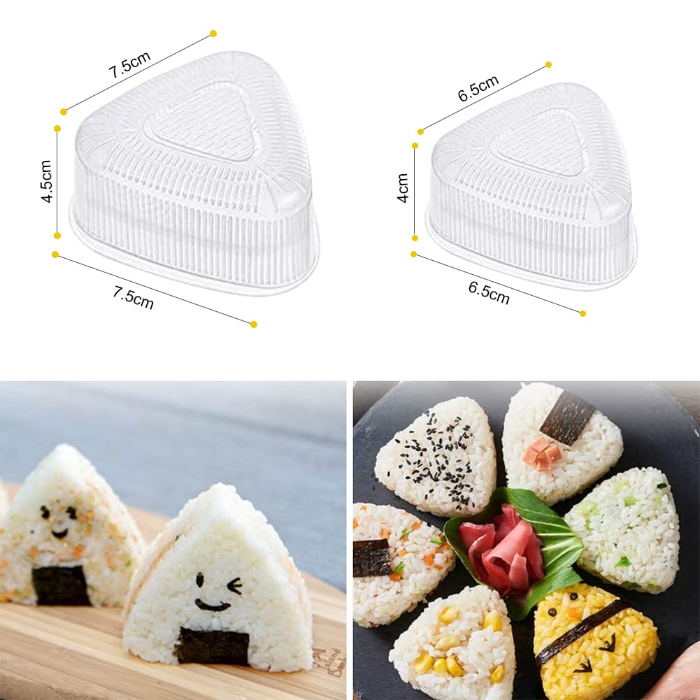 4 Pezzi Stampo Per Onigiri E Sushi Triangolare - Set 2 Grandi E 2 Piccoli In Plastica Alimentare - Strumento Per Riso Giapponese