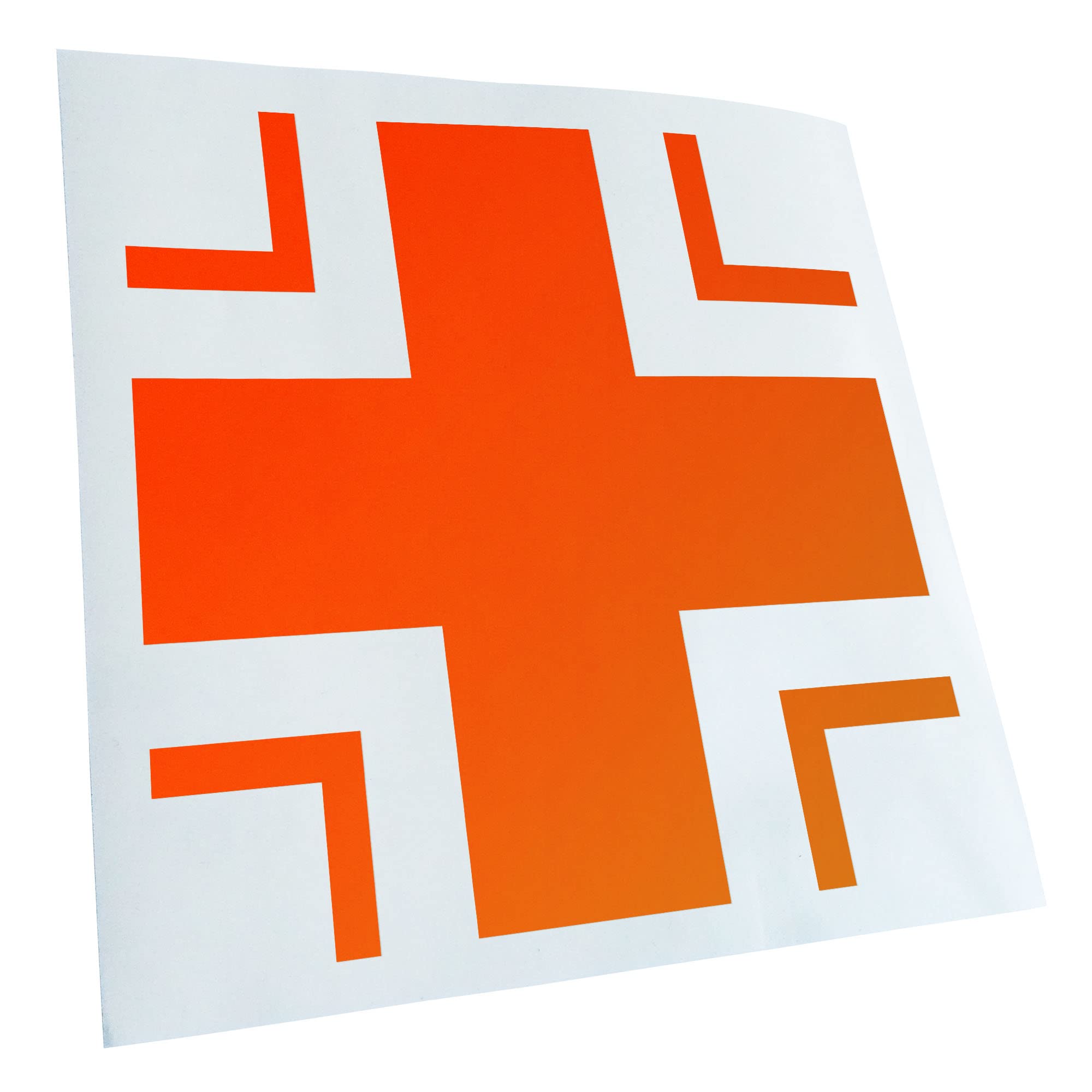 Kiwistar - Car Sticker - Neon Orange - 11 x 11 cm German Army Cross - Rear Window Car Sticker Weatherproof for Car Truck Moped Truck - Sticker Exterior Self-Adhesive Tuning Accessories for Window