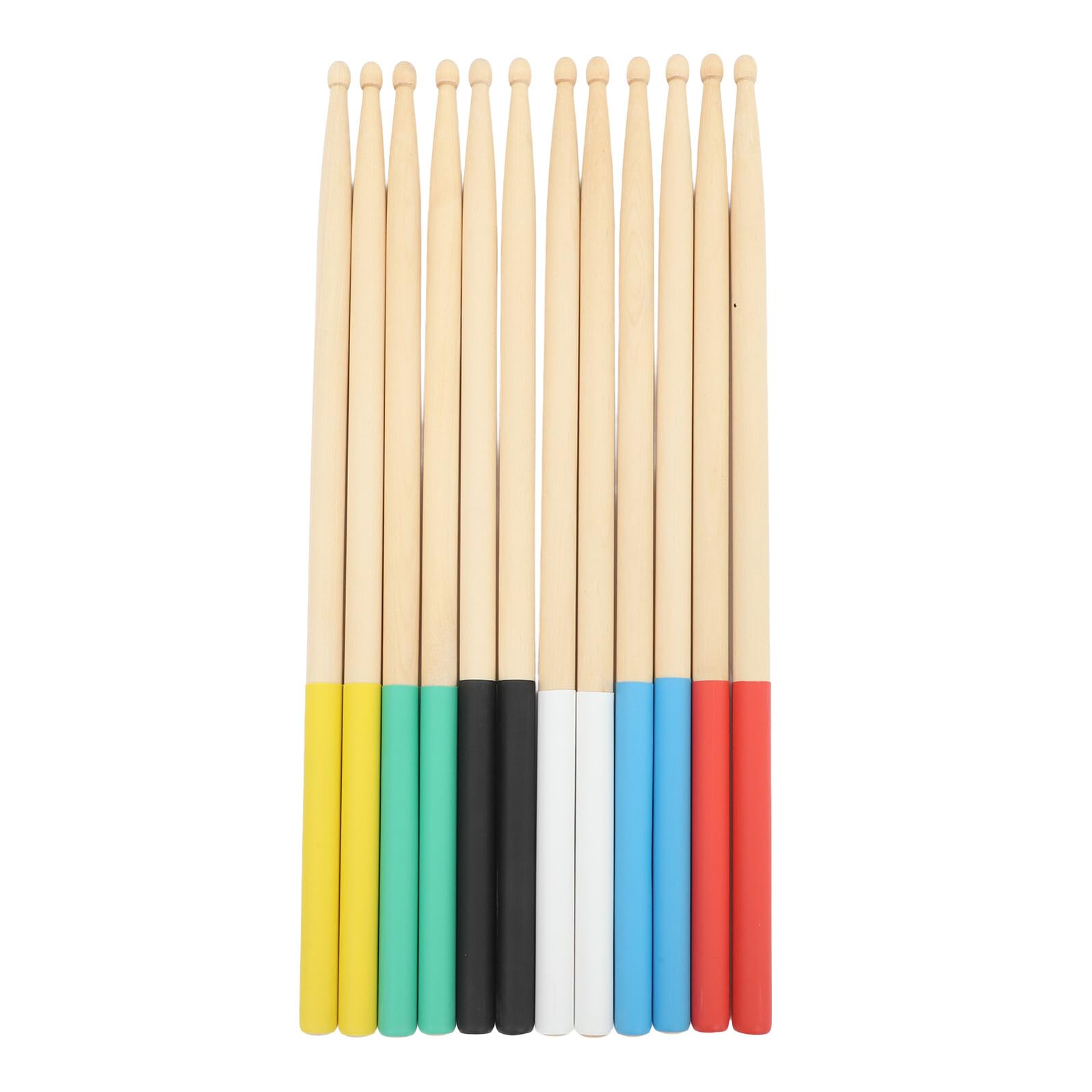 ERINGOGO 6 Pares Baquetas de Madera de Arce Antideslizantes Ligero para Batería Electrónica y Acústica Colores Surtidos Duraderas y Cómodas para Adultos