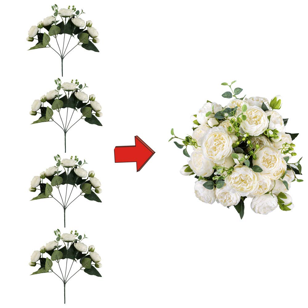 NUPTIO Boules de Fleurs en Plastique pour Centres de Table, Adapté pour Le Support de Fleurs de la Pièce Maîtresse de Mariage de Notre Magasin pour la Décoration de la Saint-Valentin (Blanc)