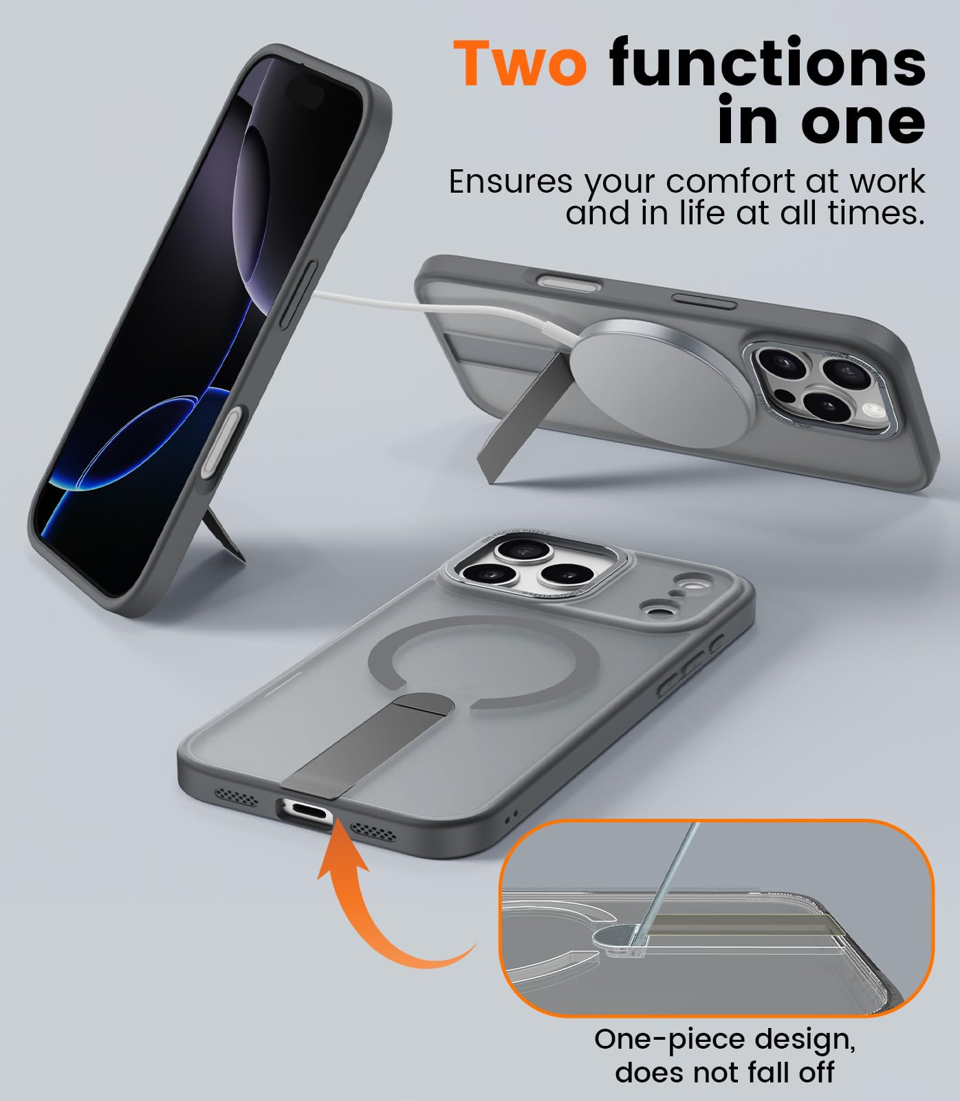 Anello Magnetico Magsafe HWeggo Cover Magnetica Per IPhone 14 Pro Max, Custodia Traslucido Con Invisibile Stand