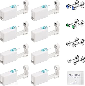 AVYRING Kit Piercing Naso Fai Da Te | Pistola Usa E Getta Con 20G Vite E Anelli - Acciaio Inossidabile - Foto 10