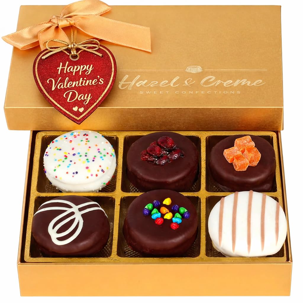 Valentine’s Day Cookie Gift Basket – Gourmet Dark Chocolate Cookies Gift Box – Birthday Treat – Nurse & Teacher Appreciation, Corporate Gifting – Vegan, Kosher – For Men & Women