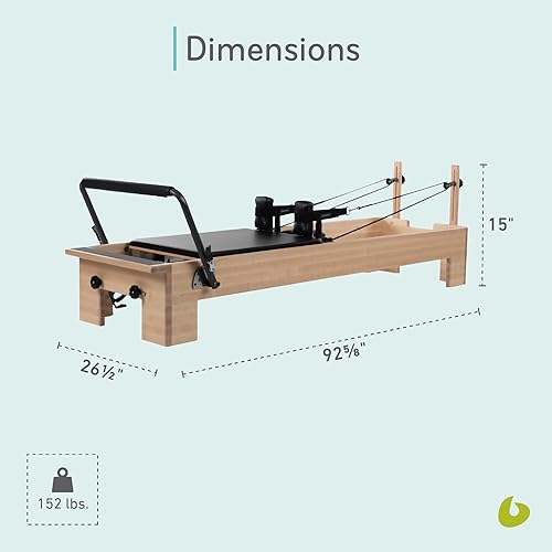 Miniatura 3 de Balanced Body Studio Reformer, Pilates Fitness Equipamiento para el hogar y el estudio, tapicería negra estándar