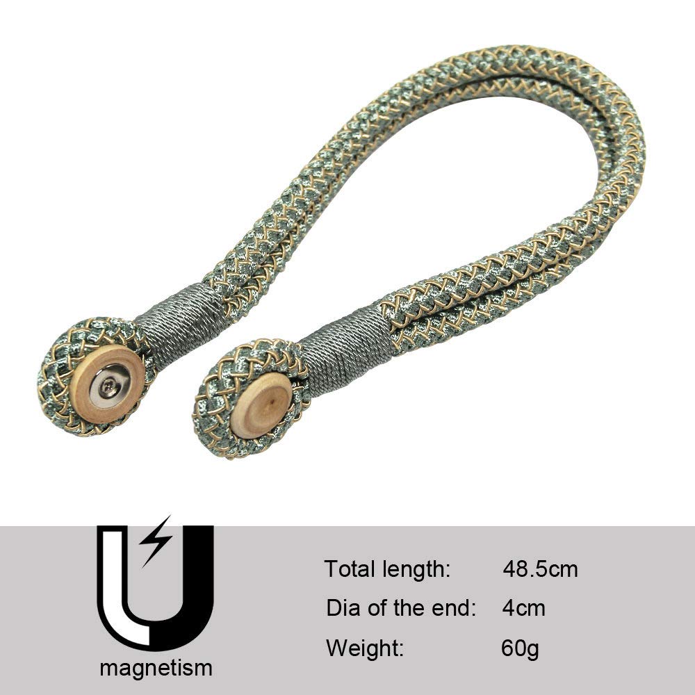 Vorhangseile Tiebacks, 4 Stück Magnetische Vorhang Raffhalter Raffhalter Holdbacks Schnalle Clip Strap Magnet Perle Ball Vorhang Hängen Gürtel Stangen Seil Accessoires(Gold)