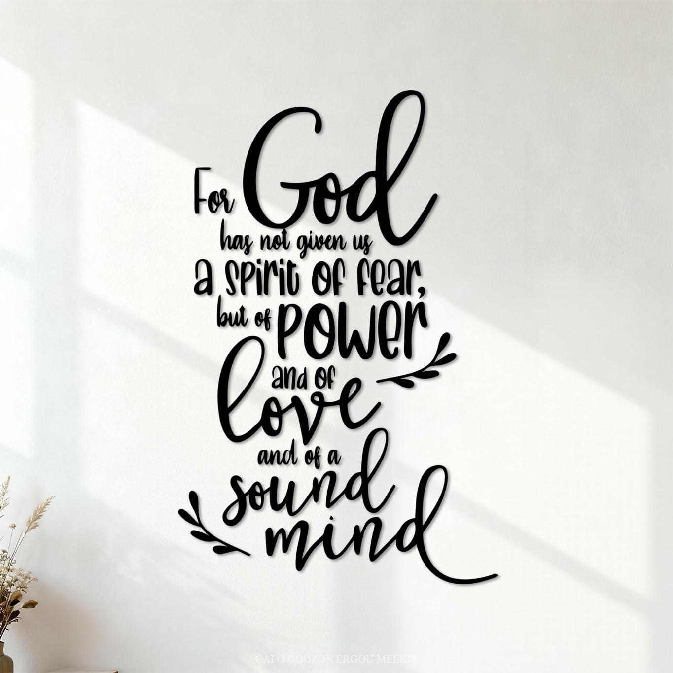Ergou Stickerdecal-82941 For God Has Not Given Us A Spirit Of Fear Quotes Mural And Wall Vinyl Decal 36X55.6cm Car Body Decoration Black