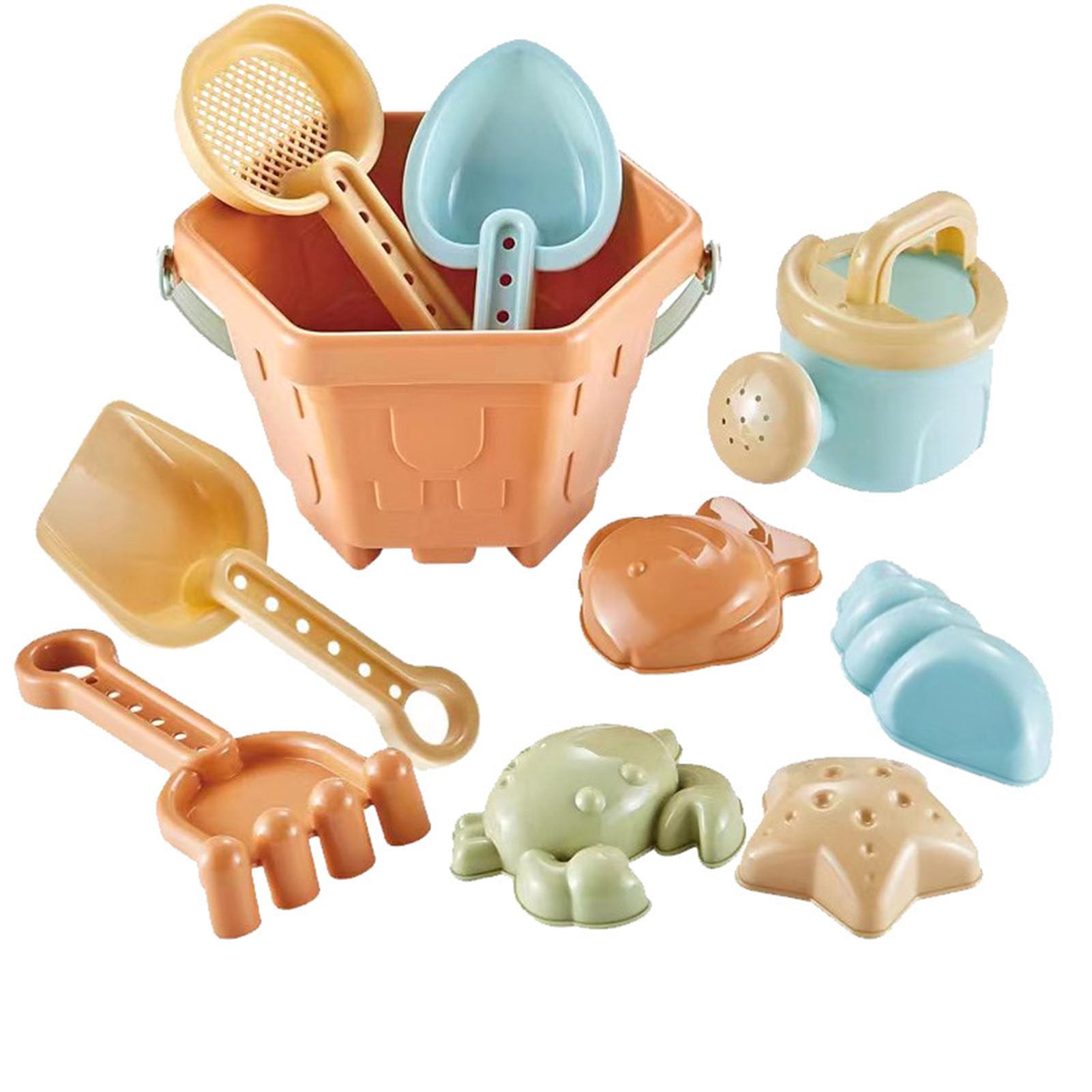 Giocattoli di Sabbia Set Completo per Bambini con Secchio Pala Rastrello Organizzatore - Ideale per Sabbiera Gioco all'Aperto e Viaggi - Resistente Facile da Trasportare Divertimento in Famiglia