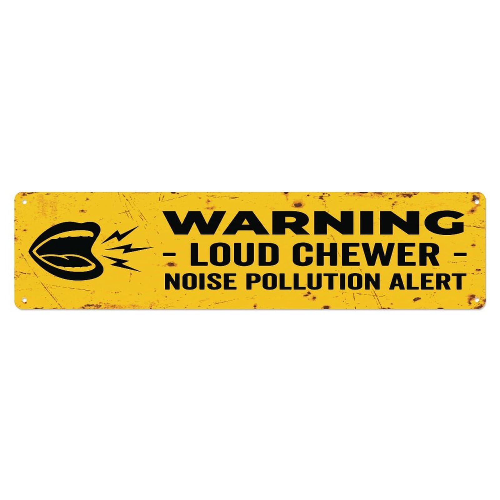 Fqcyn Style Metal Tin Sign Vintage Funny Warning Loud Chewer Warning