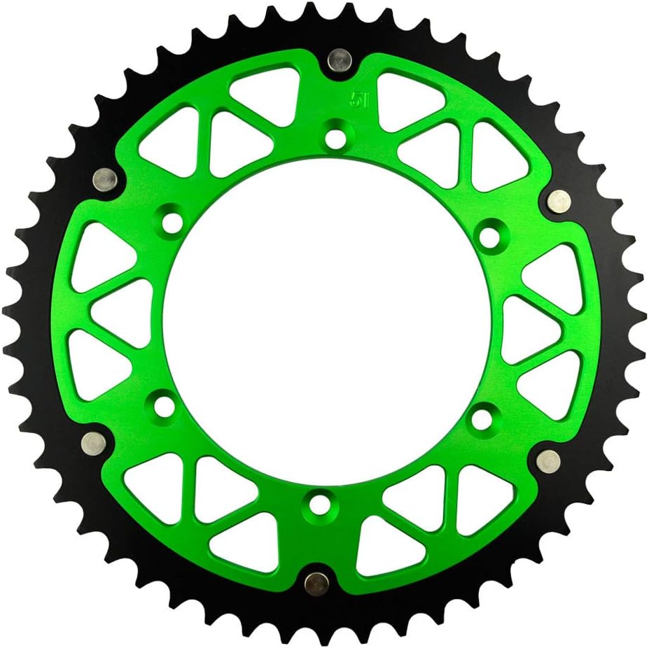 AHL Steel Aluminium Composite Rear Sprocket Compatible with Kawasaki 450 KX450F KX450 F 2006-2014 (51T)