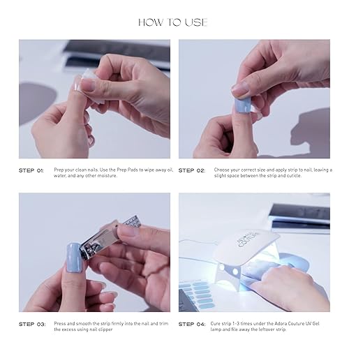 Miniatura 6 de Tiras de uñas de gel semicuradas con 30 piezas, envolturas de uñas de calidad de salón para mujeres, punta francesa blanca degradada, marfil