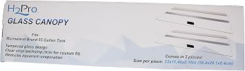 H2Pro Glass Canopy 2Piece Set for Marineland 55 Gallon Aquarium Fish Tank Each Piece Measure 23 x 11.46 x 0.16in