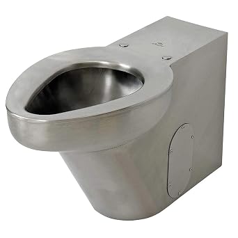 Toilet, Floor, Satin, Stainless Steel