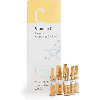 Vitamin C Serum Ampoules Face 7 x 2 ml - Vitamin C High Dose - Increases Collagen Production of the Skin by up to 57% - Doubles Skin Firmness by 100% - Skincare Booster - Anti Ageing Anti Wrinkles