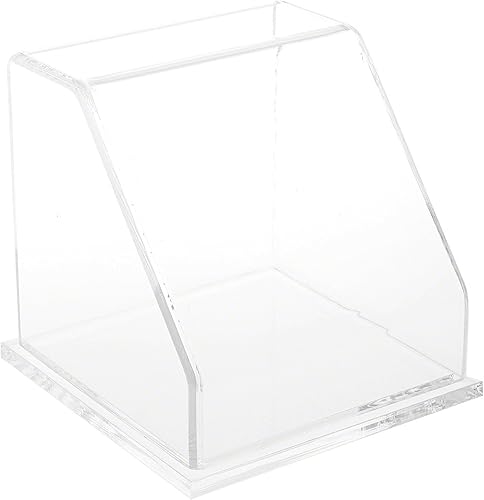 Miniatura 7 de Plymor Vitrina frontal inclinada de acrílico transparente con base de madera dura, 6 "x 6" x 6"