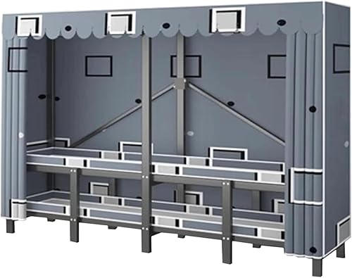 Miniatura 8 de large closets Folding Wardrobe Closet Thicken Metal Clothes Closet Saves Space Closets for Bedroom with Hanging Rods Portable Closet Space-saving