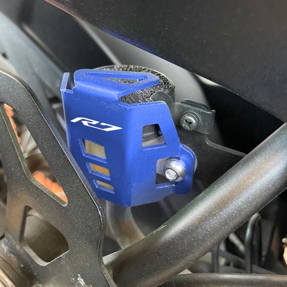 Modeer Kit d'accessoires de moto - Couvercle de protection pour réservoir de liquide de frein CNC pour YZF R7 (1999-2025) | Pièces de tuning yzf-r7 yzfr7 de qualité supérieure (bleu)