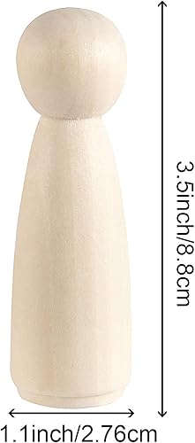 Miniatura 2 de HOIGON 30 muñecas de madera de 3.5 pulgadas, muñeca de madera sin terminar de 3.543 in para manualidades, boda, decoración de pasteles, pintura,