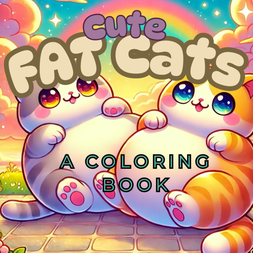 Cute FAT Cats: A Coloring Book (Cute Cats Collection)