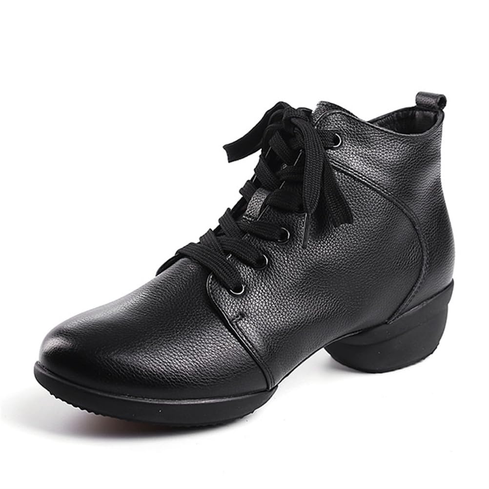 Per Donna Stivali da Allenamento di Danza Punta Chiusa Pelle da Ballo da Sala Tango Scarpe da Allenamento Tacco Basso