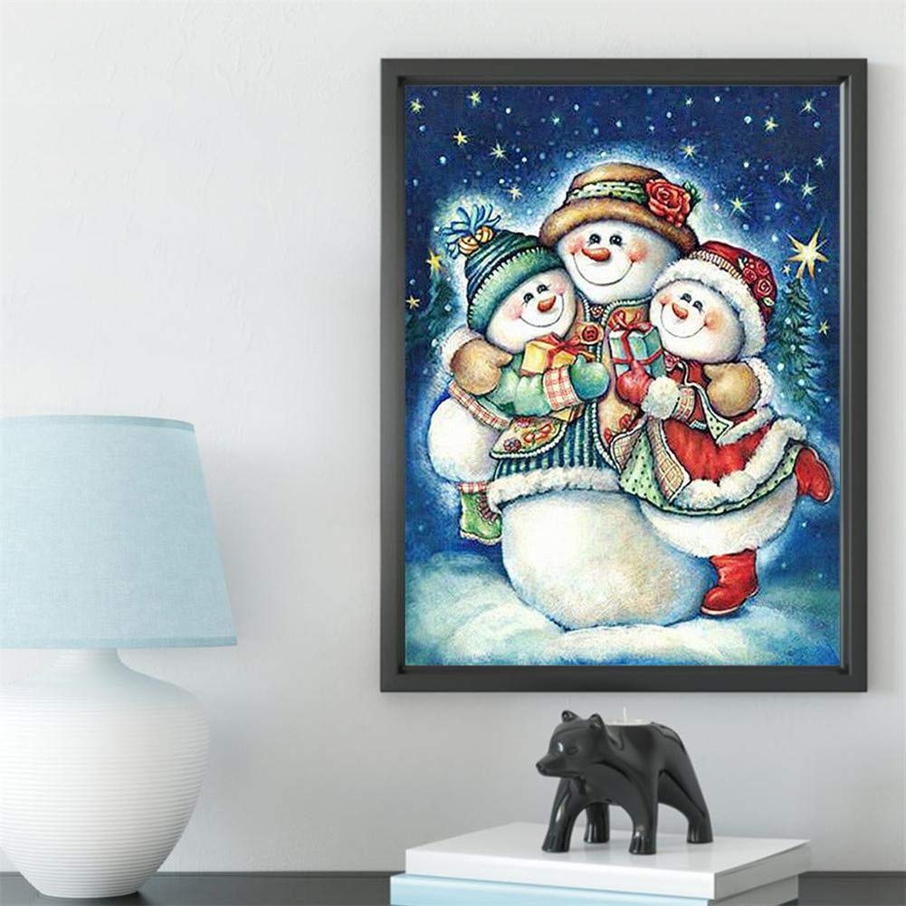 Diamond Painting 5D Fai Da Te "Albero Con Pupazzo Di Neve": Kit Completo 40x50cm Per Adulti E Bambini - 2