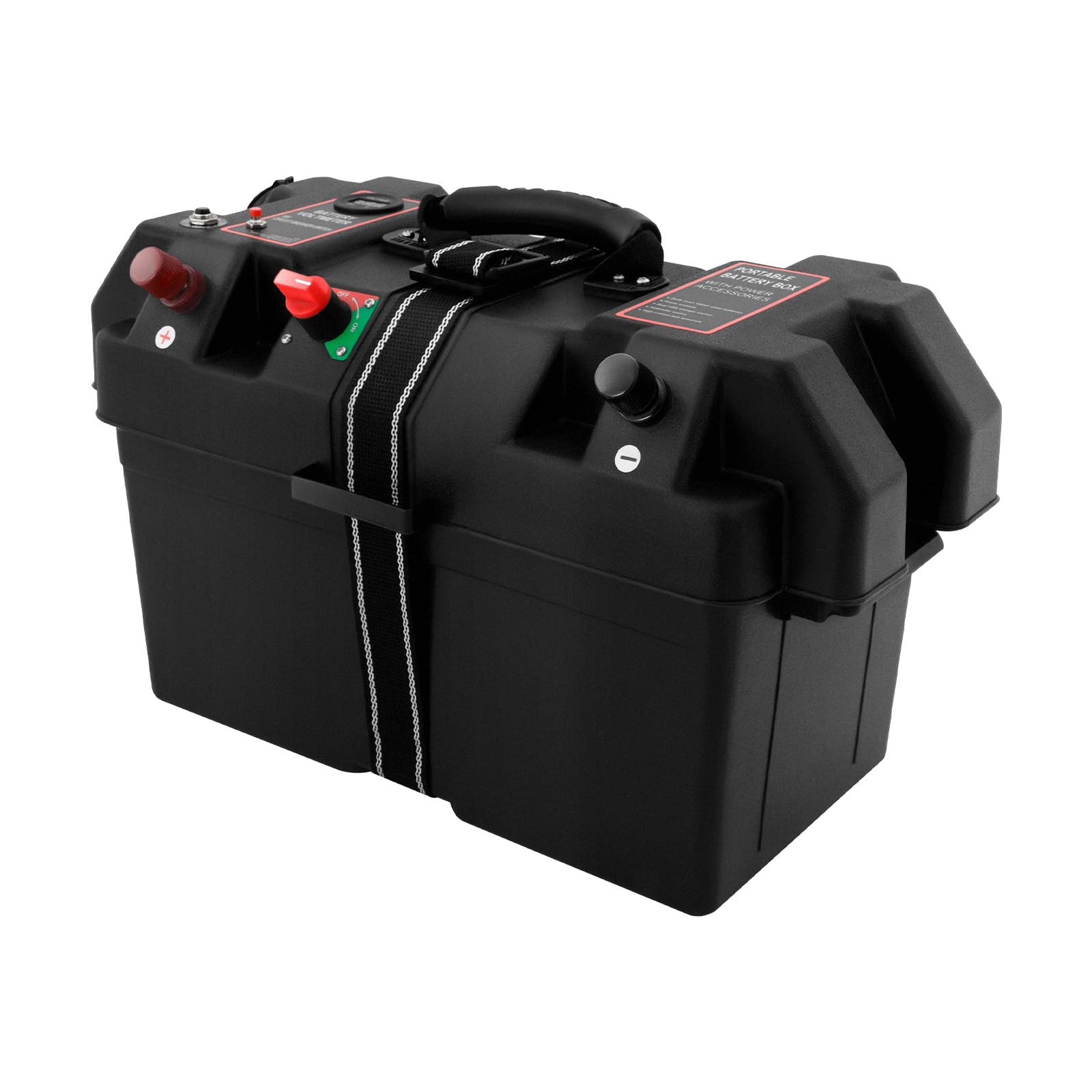 Contenitore batteria per barca Multifunzione contenitore batteria per motore di barca Con doppia presa USB Scatola batteria Monitoraggio della tensione Per barca marina, camper, campeggio