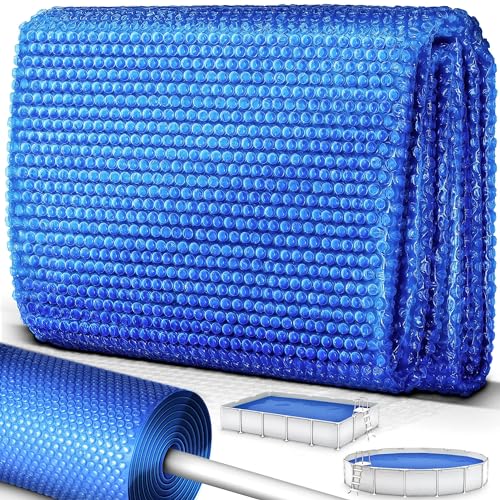 tillvex Thermal Pool Cover - Circular and Rectangular | Solar Film Thickness 120 µm | Cut Solar Tarpaulin | Pool Heating for Water Heating (549 x 274 cm, Blue)