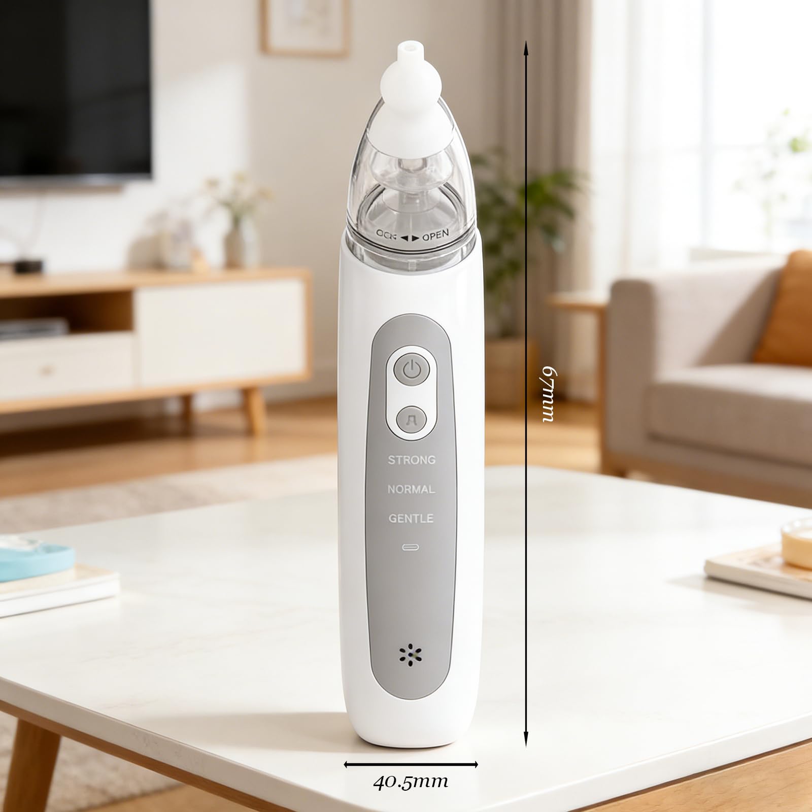 Aspirateur Nasal Bébé 3 embouts Silicone 3 Niveaux Aspiration USB Musique