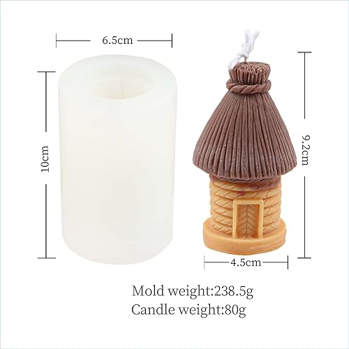 Miniatura 2 de Grainrain Molde de vela de silicona con diseño de geometría 3D, molde de vela de pilar decorado, moldes de silicona hechos a mano para velas, cera,