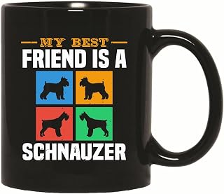 Personalizable Best Friend Gift Miniature Schnauzer Dog Ideal for Dog Lovers 11oz 15oz Black Coffee Mug