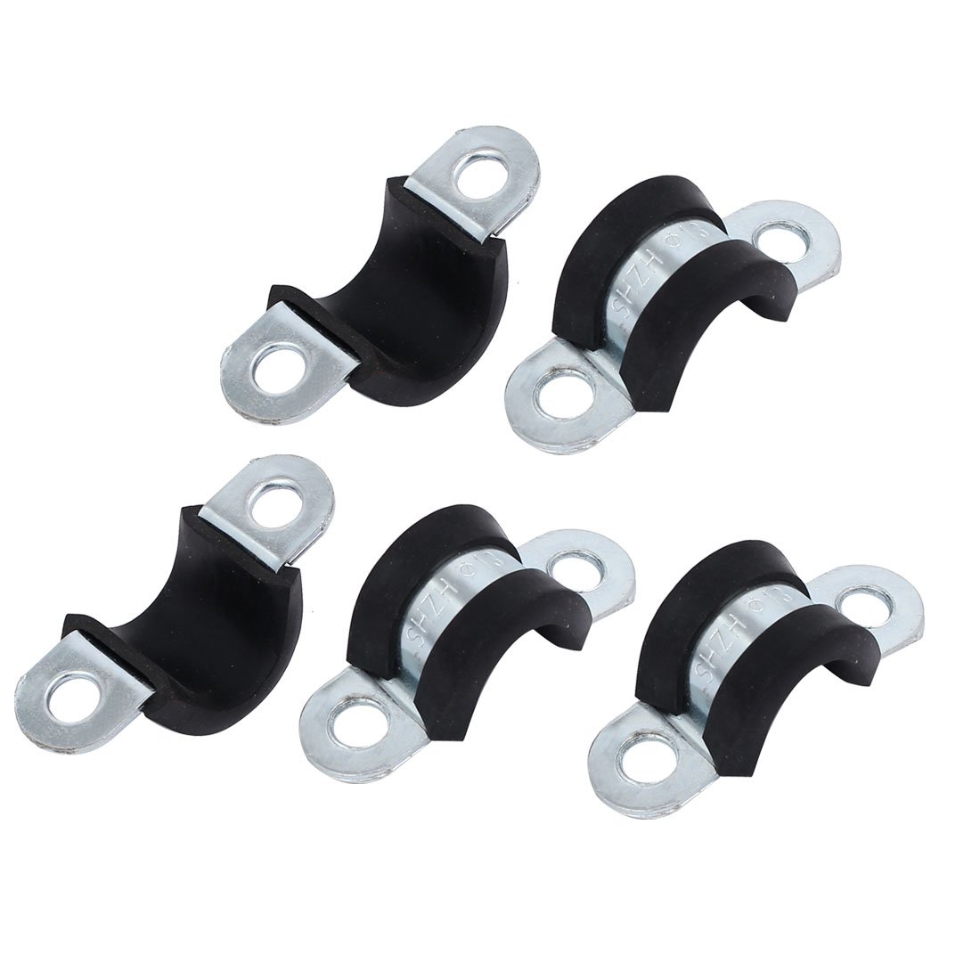 Aexit M13 EPDM Clamps Rubber Lined U Shaped Pipe Tube Strap Clamps Clips Strap Clamps Fasteners 5pcs
