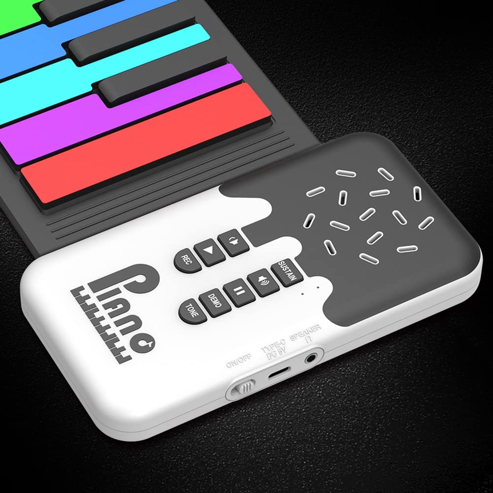 Joselin Teclado Digital de 49 Teclas Piano Enrollable Flexible con Altavoz Alto Piano ElectróNico Manual para Amantes de la MúSica Principiantes