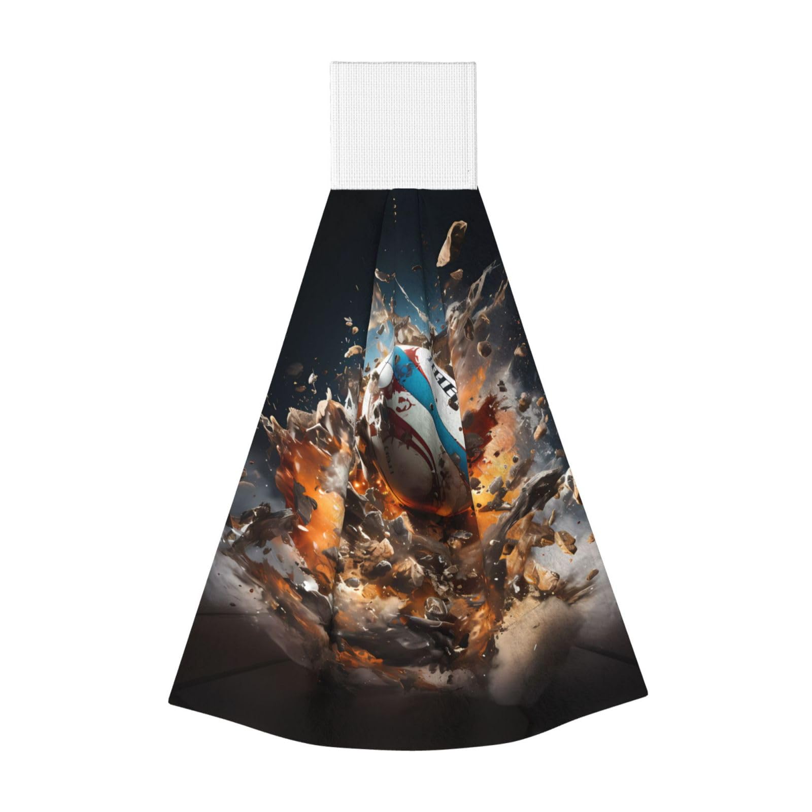 ZQYTGFDC Rugby on Fire Highly Absorbent Dish Towels Soft Coral Fleece Wipe